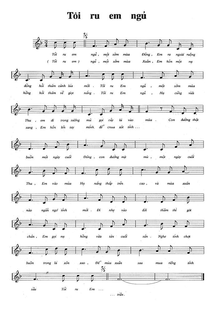 Sheet nhạc Tôi Ru Em Ngủ